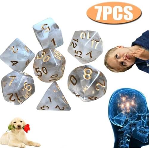 Seven-Grain Set Two-Color Transparent Dice Floating Game Silk Two-Color Dice Dice Transparent Multi-Number N5O1