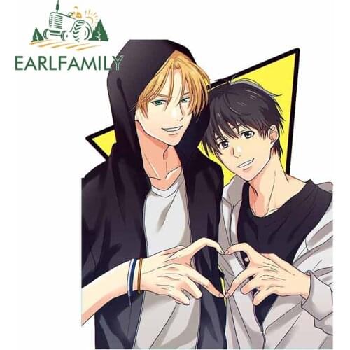 EARLFAMILY 13cm x 10.4cm For BANANA FISH Windshield Car Stickers Car Assessoires Decal Occlusion Scratch Waterproof Decor