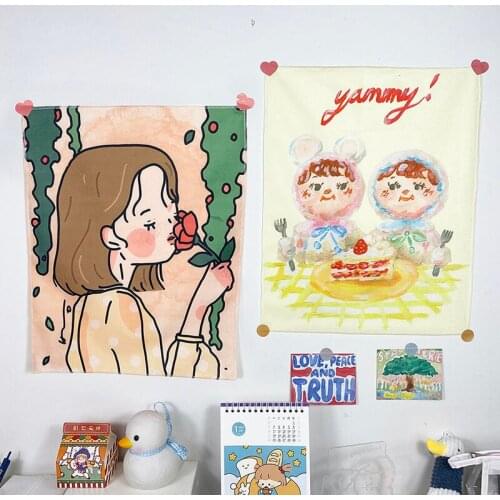 Wall Hanging Cloth Ins Style Tapestry Dormitory Bedroom Bedside Decorative Tapestry Home Living Room Background Cloth Wall Decor