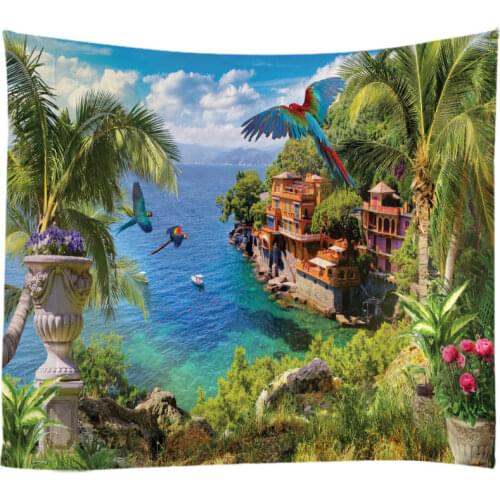 Natural Landscape Tapestry Wall Hanging Cloth Bed Spread Beach Towel Table Cloth YogaMat House Decoration Living Room Decoration