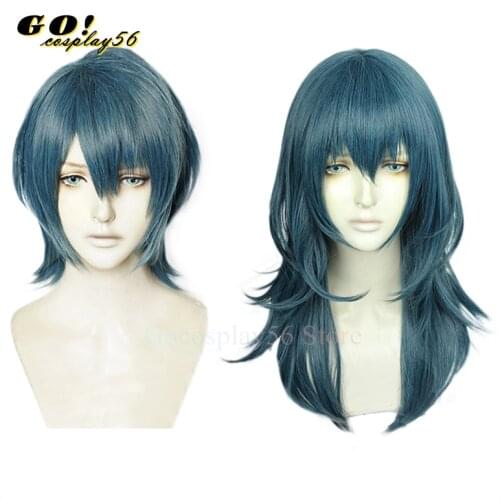 Fire Emblem ThreeHouses Wig Byleth Long Blue Straight Middle Long Short Cosplay Hair Halloween Role Play