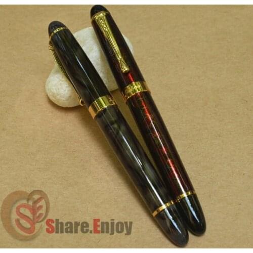 ROLLER BALL PEN 2 PCS JINHAO X450 GREEN MARBLE VS WINE GOLDEN TRIM JINHAO 450