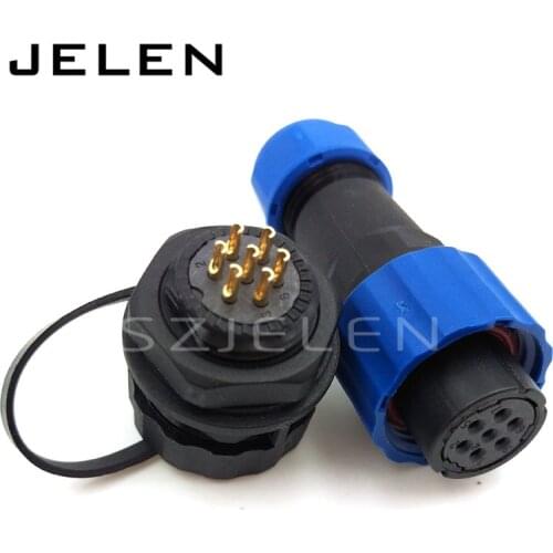 SD16 , 7-pin Waterproof plug socket connector, IP68, Equipment installation power connectors, Device power connector 7 pin