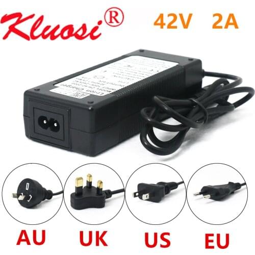 KLUOSI 42V Charger 2A 10S 36V Monitors Power Adapter For Xiaomi M365 Pro Scooter AC 100-240V Converter EU US AU UK DC 5521 Plug