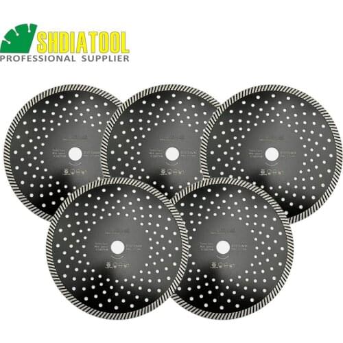SHDIATOOL 5pcs/pk 230mm Diamond Blades Multi Purpose Cutting Disc Multi Hole Steel Core Sawblade Narrow Turbo Diamond Wheel Disk
