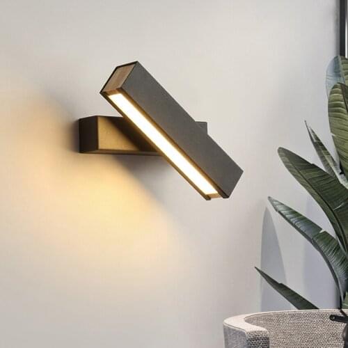 Modern LED Wall Lamp black white 10W Rotatable Aisle stairs wall Sconces lamp Living room bedroom bedside wall light fixtures
