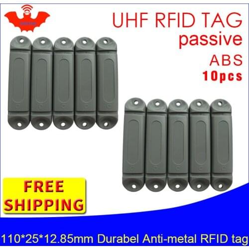 UHF RFID anti metal tag 915m 868m M4QT 110*25*12.85mm 10pcs free shipping durable ABS Steel bracket tray smart passive RFID card
