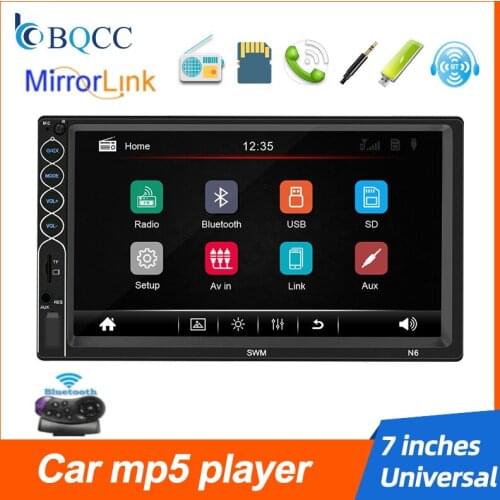 Universal MP5 FM TF USB Aux Media Radio Double Din Car Stereo Autoradio 7" Inch Multimedia Player 2 Bluetooth MIrror link