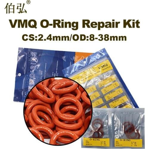 Thickness CS2.4mm Red Silicon Rubber O-ring Silicone/VMQ multiple size repair kit combination O ring Seal Ring Gasket Washer