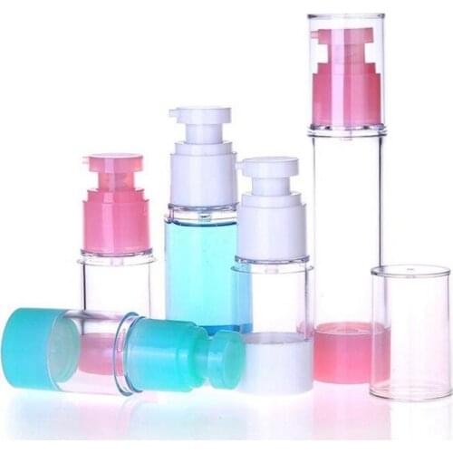 Airless 15ml 30ml 50ml Empty Vacuum Pump Toilet Vessel Cosmetic Bottle Mini Transparent Lotion Bottle 10pcs/lot