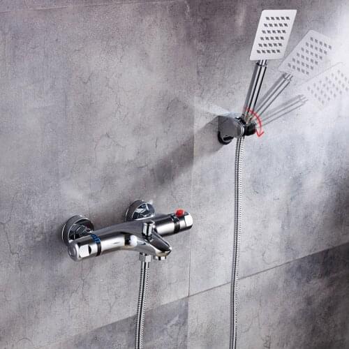 Vidric Vidric Thermostatic Shower Faucets Set Chrome Thermostatic Mixing Valve Bath Shower Set Thermostatic Mixer Tap Wall Mount