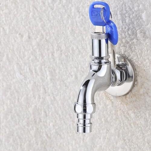 Anti-theft Faucet Water Tap with Lock Key Alloy/Brass Body Single Hole Key Switch Faucet Bibcocks for Kitchen Outdoor Garden