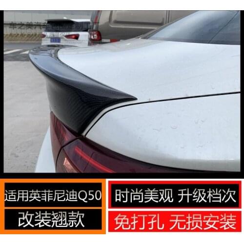 For Infiniti q50 high quality Carbon Fiber rear boot Wing Spoiler Rear Roof Spoiler Wing Trunk Lip Boot Cover