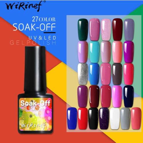 WiRinef 8ml Pure Colors Gel Nail Polish Long Lasting Gel Varnish UV&LED Semi Permanent Colorful Gel Lacquer