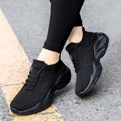 CAGILKZEL Womens sports shoes Thick-soled wedges Womens thick-soled sports shoes Stretch fabric socks Womens casual shoes