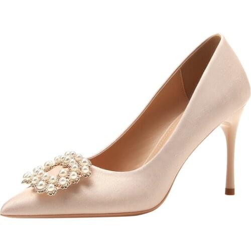 2021 Summer Fashion Square Buckle Diamond High Heels Wedding Bridesmaids Women Shoes