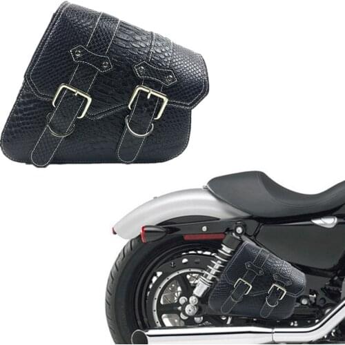 1 Pair Universal Motorcycle Saddlebags Saddle Bags Luggage For Sportster Honda Suzuki Kawasaki Yamaha PU Leather Left+Right Side