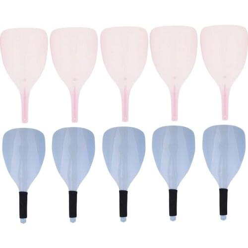 10xSalon Hair Cutting Dust Water Proof Plastic Face Protector Pink/ Blue