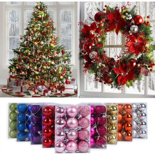 WEIGAO 24pcs Christmas Decorative Balls DIY Xmas Party Baubles Hanging Ornaments for Home natal New Year navidad gift Decor