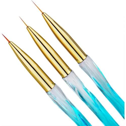 3PCS Nail Pen Carving Color Painting Phototherapy Pen Nail Liner Brush Crystal Pen UV Gel Drawing Pen Nail Art Manicure Pen Tool