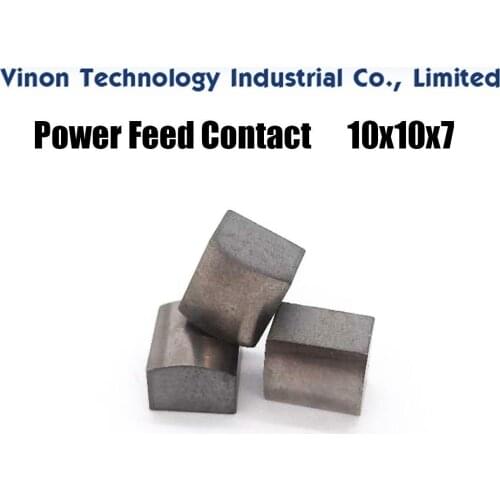 5PCS Pack) 10x10x7mm Power Feed Contact (Arc) edm spare parts for SSG WEDM-HS/MS machines High / Medium Speed Wire Cutting EDM