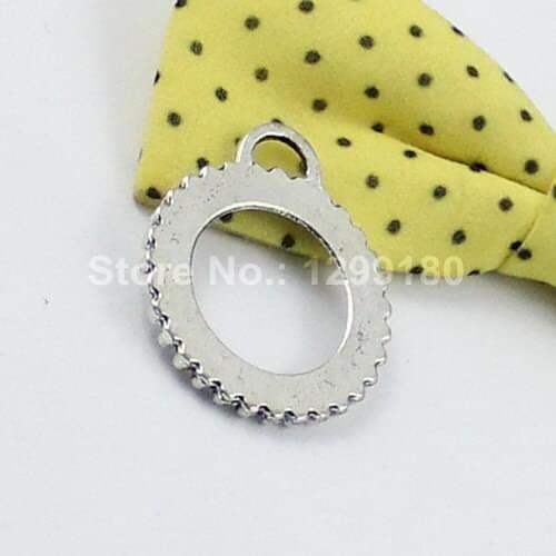 50pcs/lot Antique Silver Cameo/Glass/Cabochon Frame bezel Settings, DIY-Accessory Pendant Charm,32x27mm(fit 24mm)(K01347)