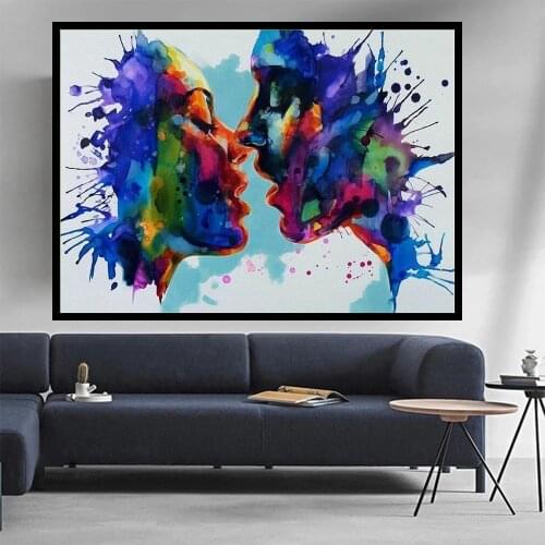 Diamond Painting Watercolor Kiss Couple Full Square/Round Drill Embroidery Cross Stitch Abstract Art DIY Rhinestone Home Decor