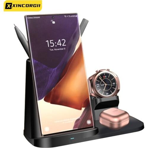 3 In 1 Wireless Charger Induction Qi Wireless Chargers Fast Charging Station For Iphone 12 11 Mini Pro Max Apple Watch Airpods