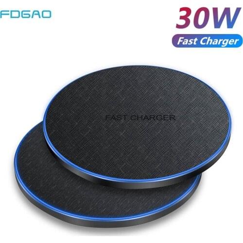 FDGAO 30W Qi Fast Wireless Charger For Samsung S20 S10 S9 Quick Charge Pad for iPhone 12 Mini 11 Pro XS Max XR X 8 Xiaomi Mi 10