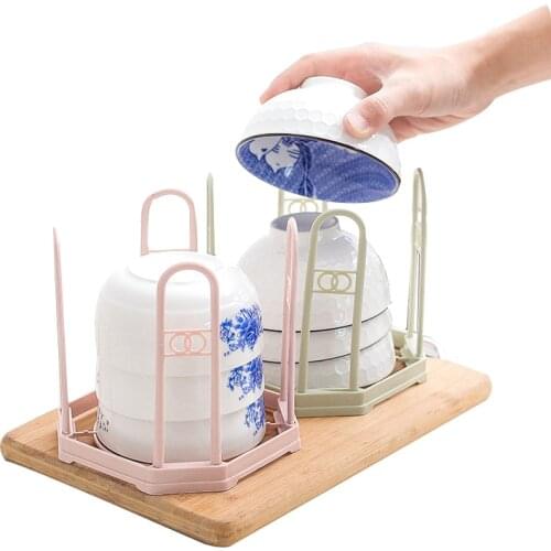 Household Drain Bowl Storage Racks European Style Candy Colored Multifunction Kitchen Bowls Storage Shelves