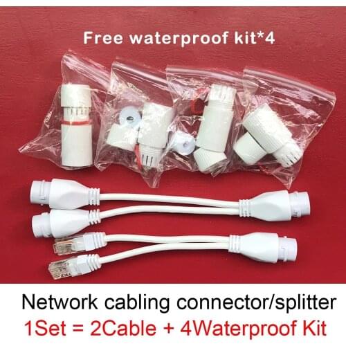 Cdycam POE Splitter Simplified 2-in-1 network cabling connector three-way RJ45 connector head for security POE camera install
