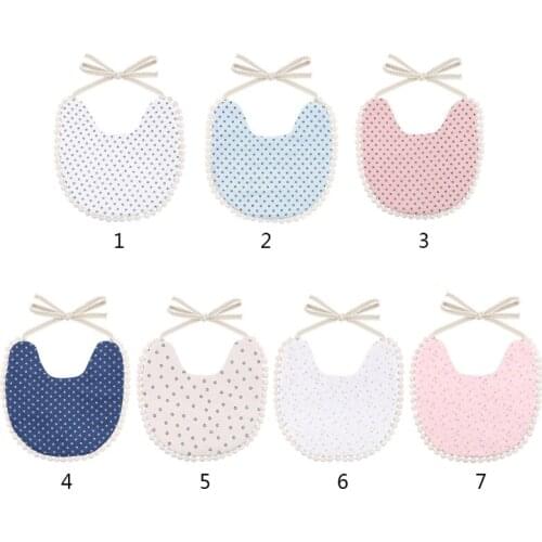 T5EC Baby Cotton Linen Cartoon Print Bib Double Sided Feeding Saliva Towel Burp Cloth