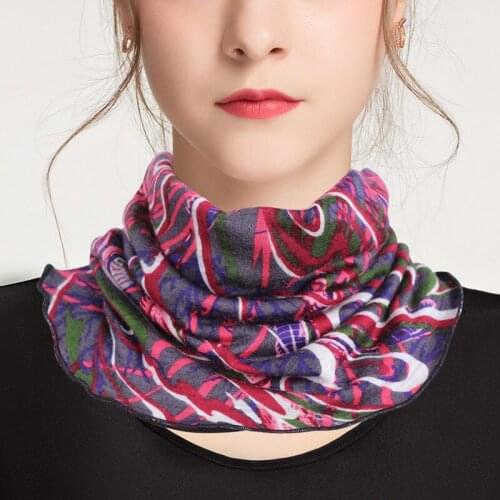 Warm Wool Silk Double Bib Mulberry Silk Neck Cover