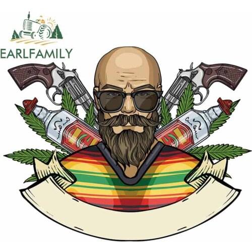 EARLFAMILY 13cm x 10.2cm for Hand Drawn Sketch Mexican Man Camper Stickers Vinyl Car Sticker Fashion Occlusion Scratch JDM Decal