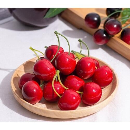 10Pcs Artificial Cherry Foam Simulation Mini 3D Model Fruit Props Home Decoration Photography Prop Vivid Color False Fruit