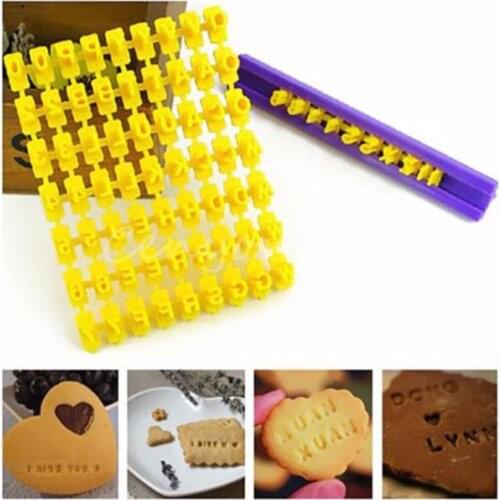 By dhl FEDEX 200 pcs Top Sale Biscuit Cookie Mold Cake Decorating Fondant Cake Alphabet Letter Numbers Stamp Embosser Tools