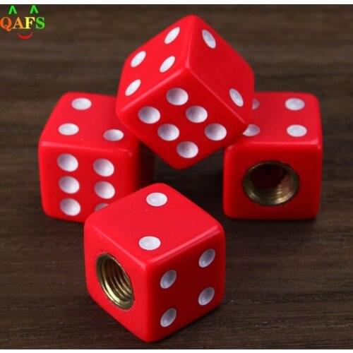 Red Dice Tire Air Valve Stem Caps for Car Truck Bike ATV Wheel Rims Hot Sale Bike Bicycle Accessories 4 pcs