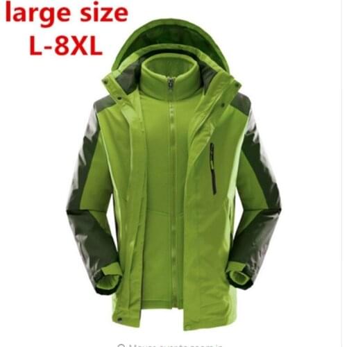 Top Quality Large Size 8XL 7XL Waterproof Windproof Outwear Jacket Professional Warm 2 in one Winter Jacket Men Parkas Size