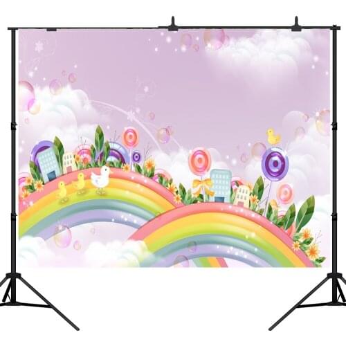 Lyavshi Photography background cartoon Lollipop cloud rainbow baby shower birthday party backdrop professional photo studio