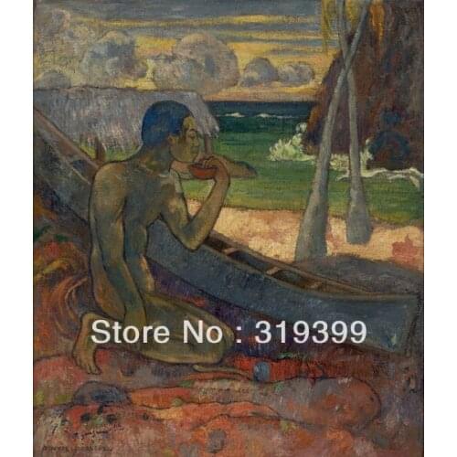 Landscae Oil Painting Reproduction on Linen canvas,Poor Fisherman by paul gauguin,100%handmade oil painting,museum quality