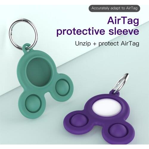 Cute Durable Anti-Scratch Anti-Lost Sleeve Device Keychain Case For Apple AirTags Location Tracker Silicone Protective Cover