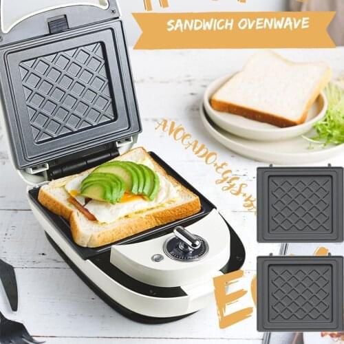 220V Multi-function Breakfast Machine Mini Sandwich Machine Double-sided Heating Non-Stick Waffle Machine Can Be Timed