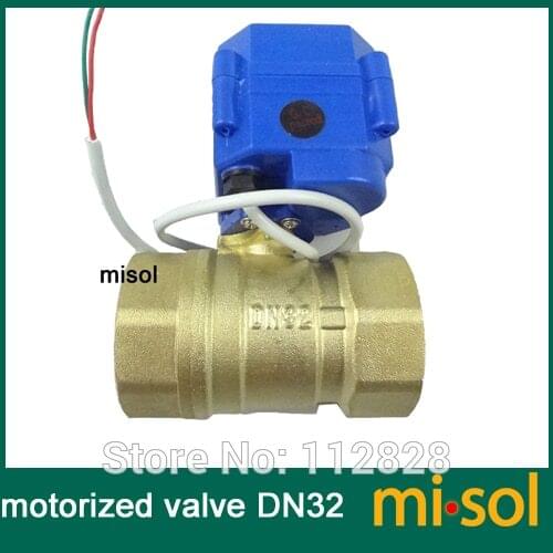 1pcs of Motorized valve brass G1 1/4" DN32 (reduce port) 2 way, 12v, electric valve