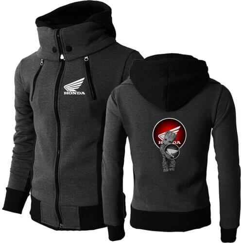 2021 New Honda Printing Mens Hoodies Leisure Sportswear College Popular Hooded Zipper Solid Color Sweatshirt Clothing