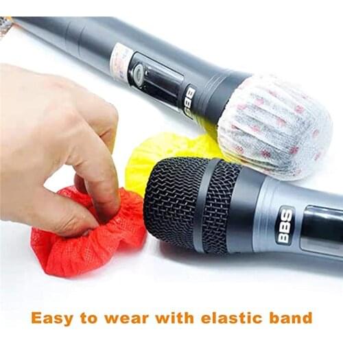 100 Pcs Disposable Microphone Cover No-woven Protective Cover for U-shaped and O-shaped Microphone Protective Cover