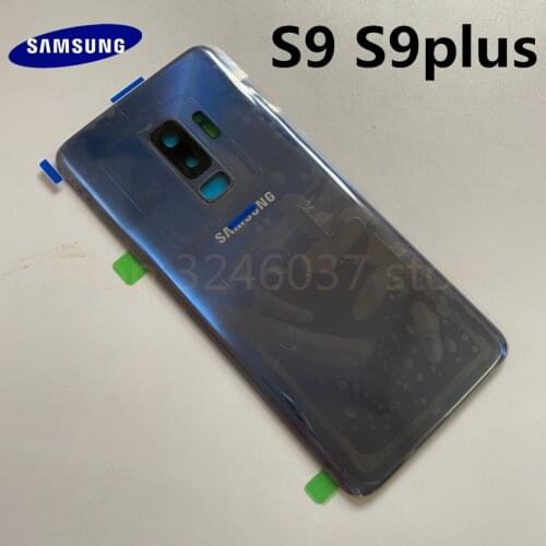 Original 100% SAMSUNG Galaxy S9 G960 G960F S9 plus G965 G965F Back glass Battery Cover Door Rear Housing Case + Adhesive Sticker