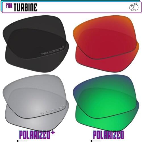 EZReplace Polarized Replacement Lenses for - Oakley Turbine Sunglasses - BkSrP Plus-RedGreenP