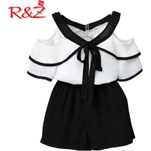 R&Z baby suit 2019 childrens clothing girls' suit summer fashion new chiffon shirt short-sleeved shorts two-piece