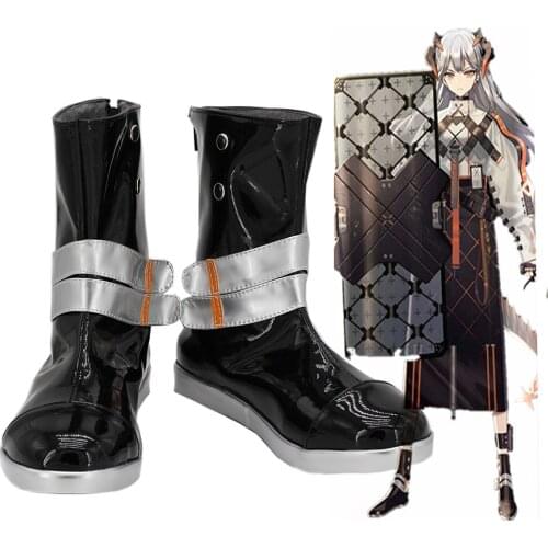 Game Arknights Saria Cosplay Boots Black Leather Shoes Custom Made Any Size for Boys and Girls Halloween Cosplay