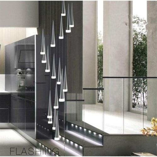 LED Pendant lamp Milan Spiral pendant light for Simple long Spiral Stair lighting Nordic style DIY hall Duplex building